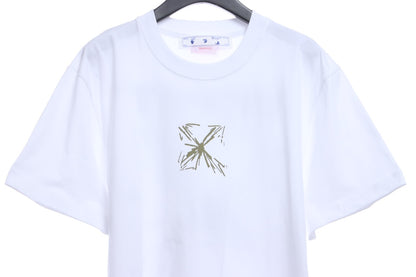 OW Sketch Splashed Ink Arrow Letter Short Sleeves