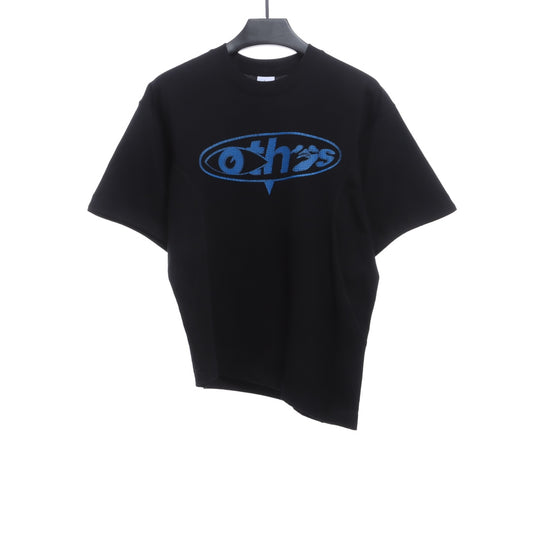 Nike co-OW asymmetrical hem letter printing short sleeves