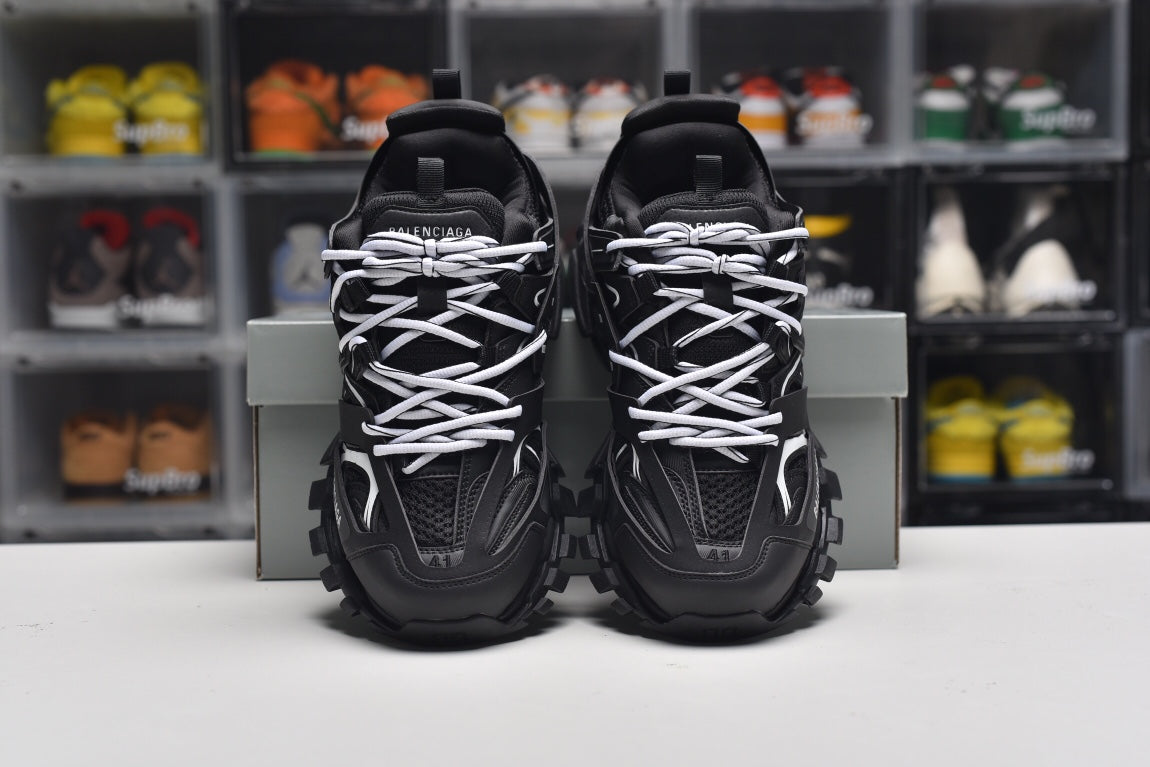 Balenciag* Track Sneaker Black White