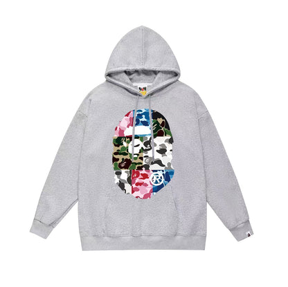 BAPE camo patchwork Ape Head print hoodie