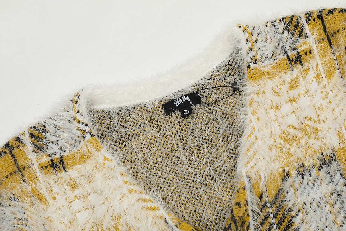 Stussy Hairy Plaid Cardigan Sweater PHXUH5HX