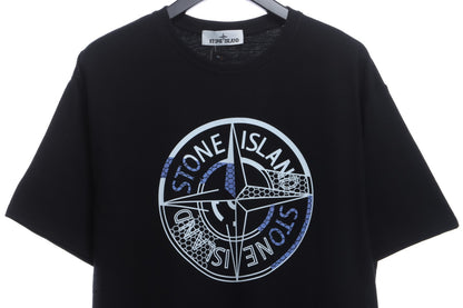 Stone Island Grid Compass Print Short Sleeve