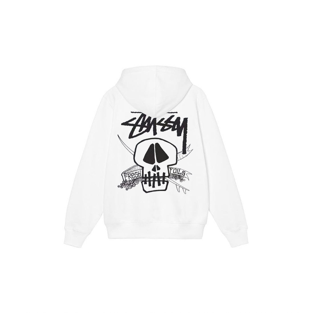 Stu$$y SS24 Casual Lettering Round Neck Skull Graphic Printed Crewneck Hoodie