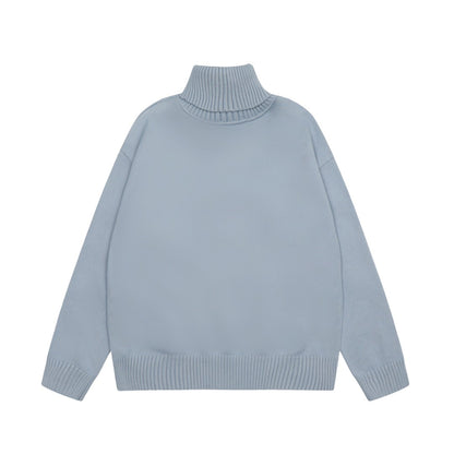 Am1 2024SS classic blue jacquard big heart turtleneck sweater MYKYH2QY