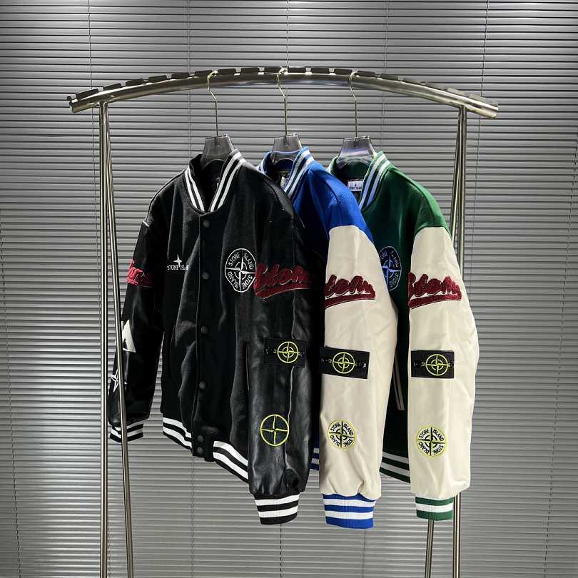 Stone 1Sland stone island splicing baseball tweed jacket
