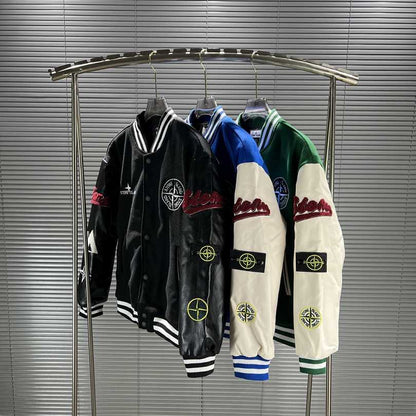 Stone 1Sland stone island splicing baseball tweed jacket